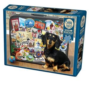 Cobble Hill 500 Piece Puzzle with Dachshund ‘Round the World NEW Sealed
